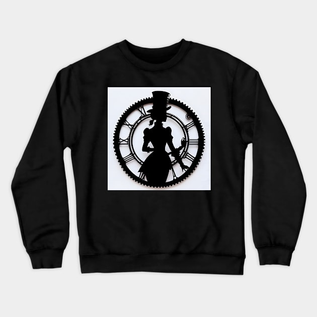 Steampunk silhouette Crewneck Sweatshirt by Spaceboyishere